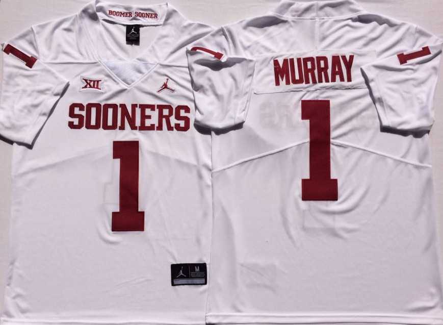 Oklahoma Sooners 1 Kyler Murray White College Football Jersey,We sell and wholesale Oklahoma Sooners 1 Kyler Murray White College Football Jersey on line form chian!